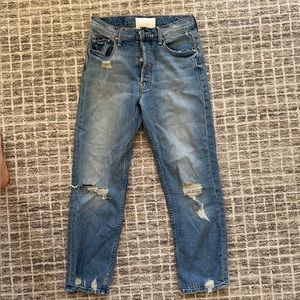 Mother jeans- light wash ankle distressed
